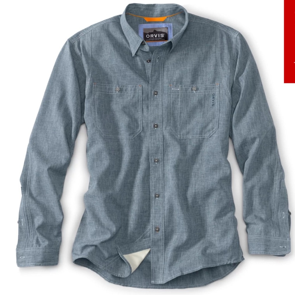 Orvis Men's Active Fit Blue Shirt Size L NWOT